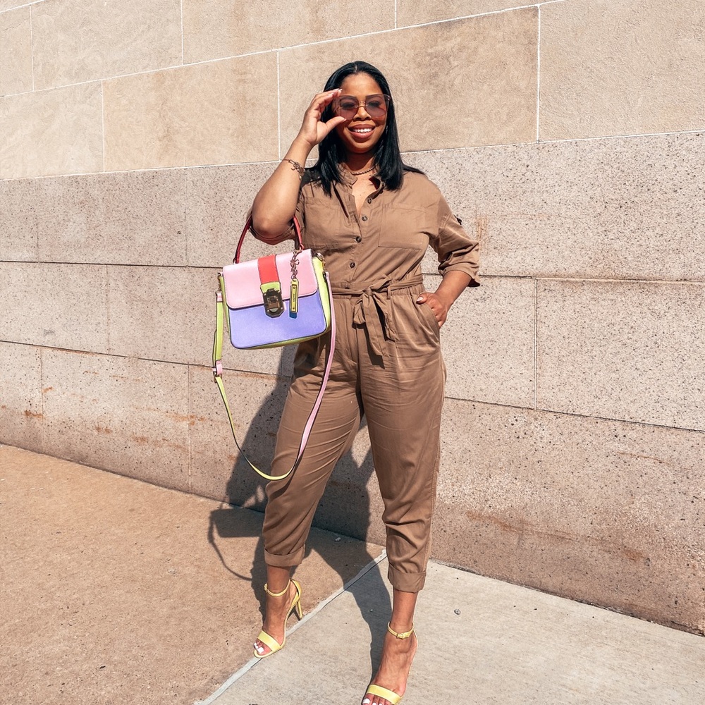 H&M | Khaki Cargo Jumpsuit
